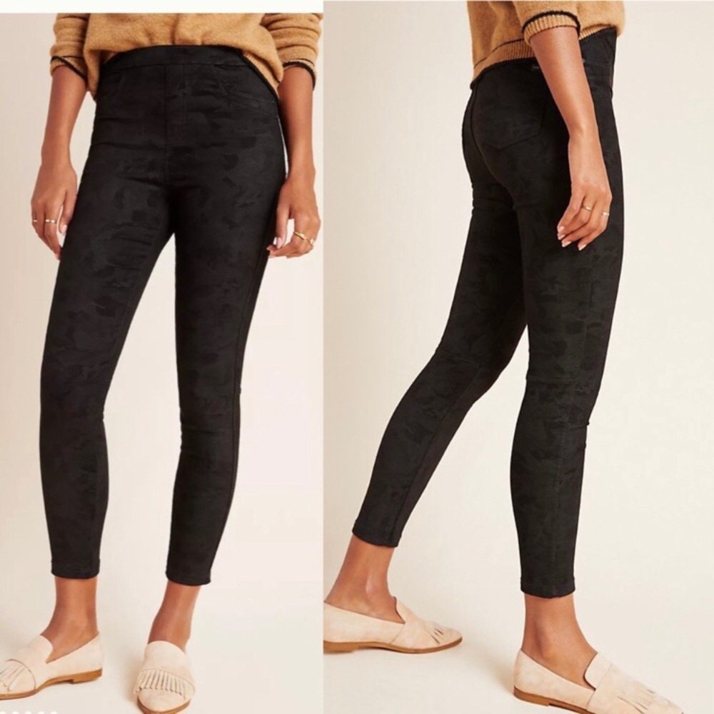 ANTHRO SANCTUARY BLACK "FLOCKED CAMO JEGGINGS"
